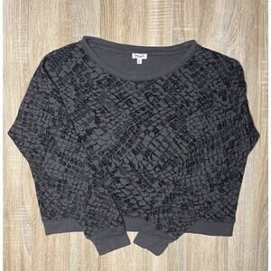 Splendid Women’s M Medium Gray Snake Print Cropped Thermal